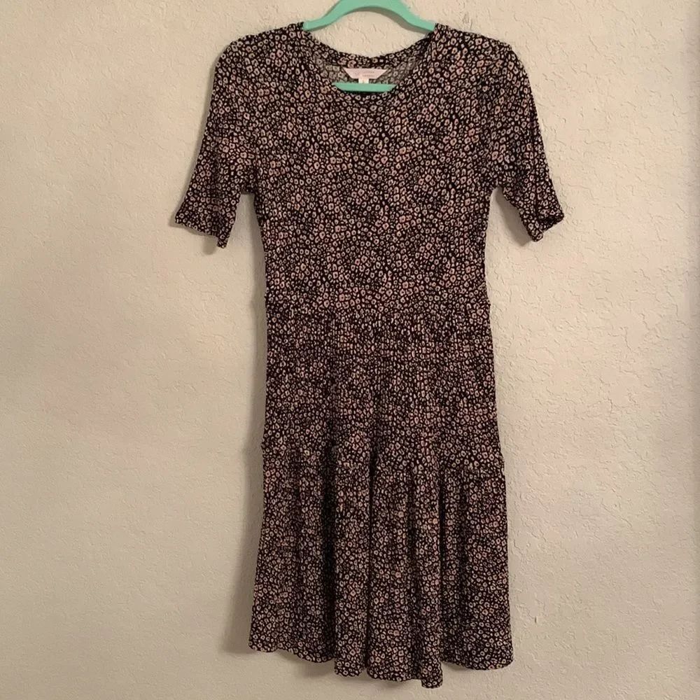 Lauren Conrad Pink Black Ribbed Scoop Neck Dress Size Small